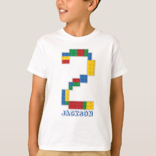建物ブロック誕生日レンガ2年Tシャツ Tシャツ