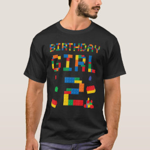 建物ブロック誕生日女の子ターニング2番目の誕生 Tシャツ