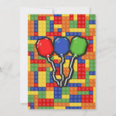 建物ブロック誕生日招待状、パズル招待状 招待状 (裏面)