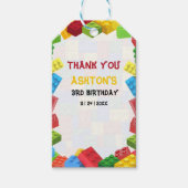 建物ブロック誕生日招待状、ボーイズ誕生日 ギフトタグ (正面)