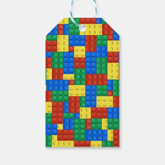 建物ブロック誕生日招待状、ボーイズ誕生日 ギフトタグ (裏面)