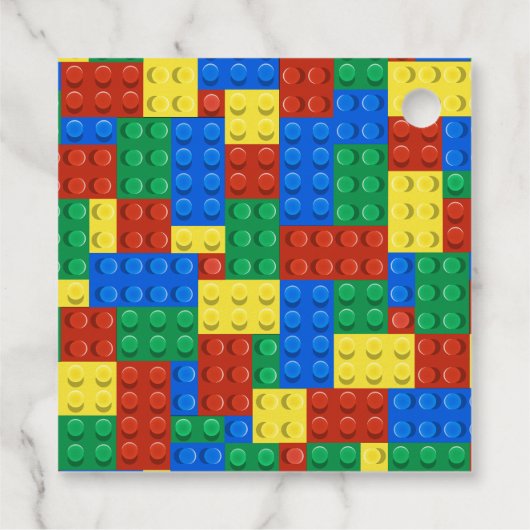 建物ブロック誕生日招待状、ボーイズ誕生日 フェイバータグ (裏面)