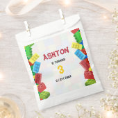 建物ブロック誕生日招待状、ボーイズ誕生日 フェイバーバッグ (クリップ留めされた状態)