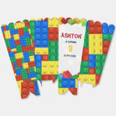 建物ブロック誕生日招待状、ボーイズ誕生日 フェイバーボックス (見開き)