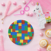 建物ブロック誕生日招待状、ボーイズ誕生日 ペーパープレート (パーティー)