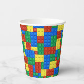 建物ブロック誕生日招待状、ボーイズ誕生日 紙コップ (裏面)