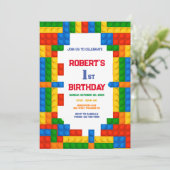 建物ブロック誕生日招待状、建物 招待状 (スタンド正面)