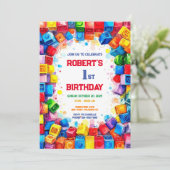 建物ブロック誕生日招待状、建物 招待状 (スタンド正面)