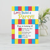 建物ブロック誕生日招待状 招待状 (スタンド正面)