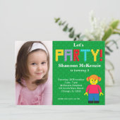 建物ブロック誕生日 招待状 (スタンド正面)