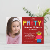 建物ブロック誕生日 招待状 (スタンド正面)