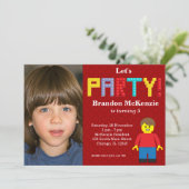 建物ブロック誕生日 招待状 (スタンド正面)