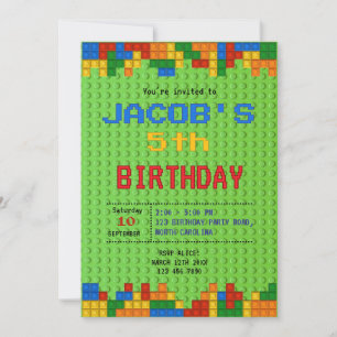 建物ブロック誕生日 招待状