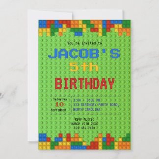 建物ブロック誕生日 招待状