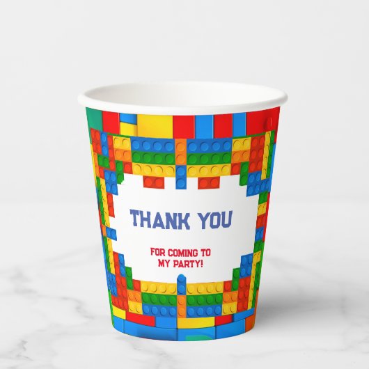 建物ブロック誕生日 紙コップ (正面)