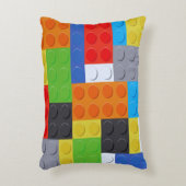 建物ブロック赤青緑色イエローオレンジ アクセントクッション (正面(垂直))