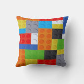 建物ブロック赤青緑色イエローオレンジ クッション (裏面)