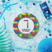 建物ブロック7番目の誕生日紙プレート ペーパープレート (パーティー)