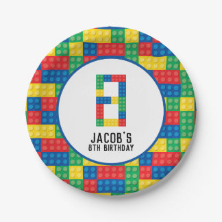 建物ブロック8番目の誕生日紙プレート ペーパープレート