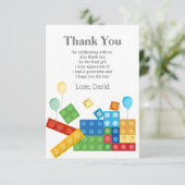 建物ブロック、ブロック、おもちゃレンガサンキューカード 招待状 (スタンド正面)