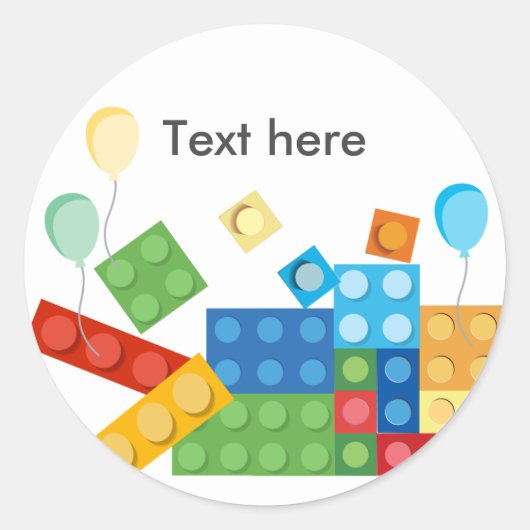 建物ブロック，ブロック，おもちゃレンガ ラウンドシール (正面)