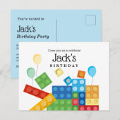 建物ブロック，ブロック，トイブリック インビテーションポストカード (正面/裏面)