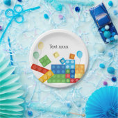 建物ブロック，ブロック，トイブリック ペーパープレート (パーティー)