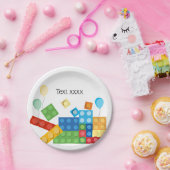 建物ブロック，ブロック，トイブリック ペーパープレート (パーティー)