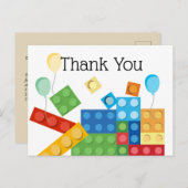 建物ブロック，ブロック，トイレンガサンキューカード インビテーションポストカード (正面/裏面)