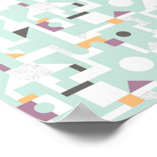 建物ブロック – 青 ポスター (角)