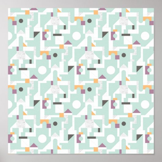 建物ブロック – 青 ポスター (正面)