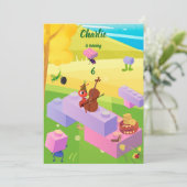 建物ブロックAnt Cookie誕生日 招待状 (スタンド正面)