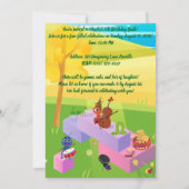 建物ブロックAnt Cookie誕生日 招待状 (裏面)