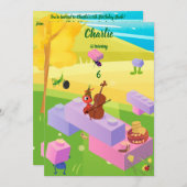 建物ブロックAnt Cookie誕生日 招待状 (正面/裏面)