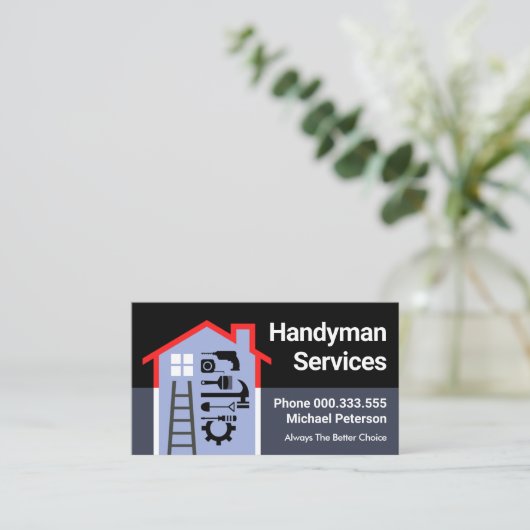 建物ホームフレームハンドマニングサービス 名刺 (スタンド正面)