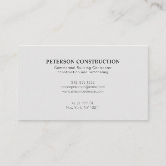 建物モダン建築タワークレーングレー 名刺 (裏面)