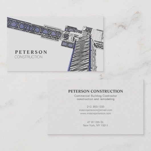 建物モダン建築タワークレーングレー 名刺 (正面/裏面)