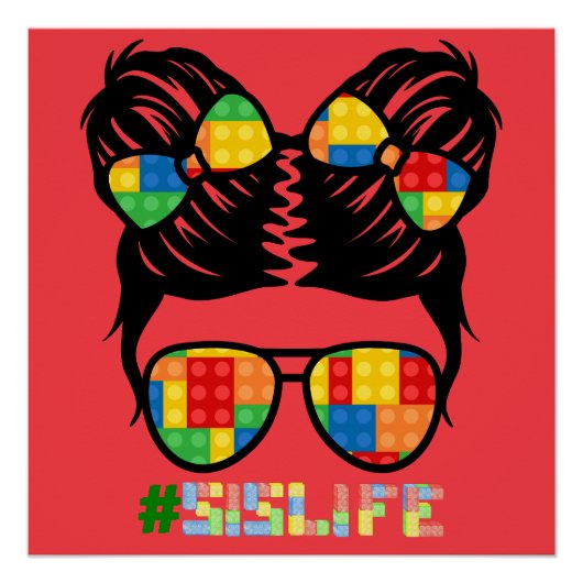 建物レンガシャツ | Leopard Print Messy Bun ポスター (正面)