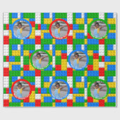 建物レンガ建築玩具テーマ ラッピングペーパー (フラット)