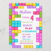 建物レンガ招待状、ブロック招待状 招待状 (正面/裏面)