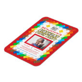 建物レンガ玩具誕生日招待状 マグネット (左側)