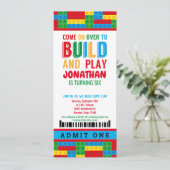 建物レンガ誕生日パーティーの招待 招待状 (スタンド正面)