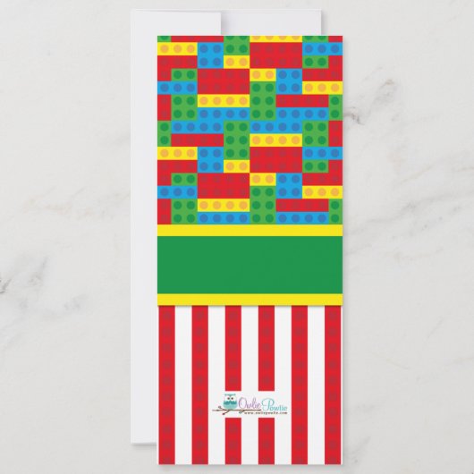 建物レンガ誕生日パーティーの招待 招待状 (裏面)