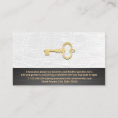 建物ロゴ | ホワイトレザー | スケルトン鍵 名刺 (裏面)