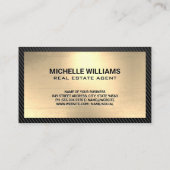 建物ロゴ |金ゴールド |炭素繊維 名刺 (裏面)