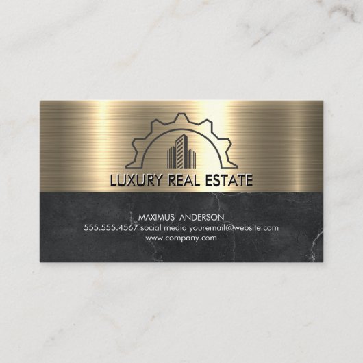 建物企業のロゴ 名刺 (正面)