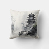 建物伝統的アジ絵を描アン クッション (裏面)
