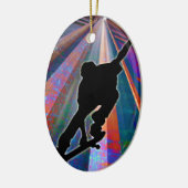 建物光線のスケートボード セラミックオーナメント (左)