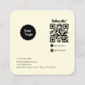 建物契約者Instagram後を追米国Qrコード スクエア名刺 (裏面)