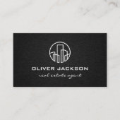 建物実在エステートリネン背景 名刺 (正面)